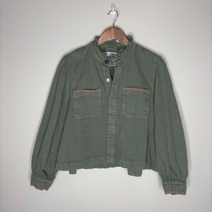 Seventy + Mochi Ziggy Cropped Denim Organic Cotton Utility Jacket- Size Small